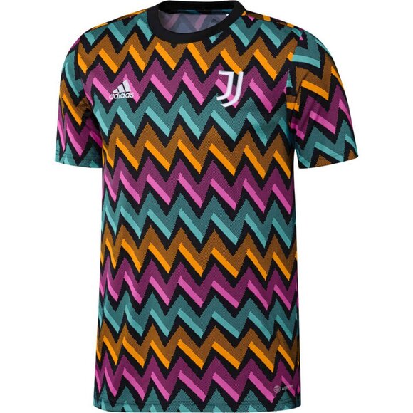 Adidas / Juventus / Pre Match Jersey /  2021-22 / Black Blue Pink Orange - Picture 1 of 2